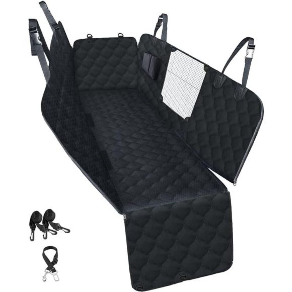 Dog Car Seat Cover with Mesh Window,100% Waterproof Dog Seat Cover for Back Seat